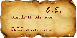 Ozsváth Sándor névjegykártya